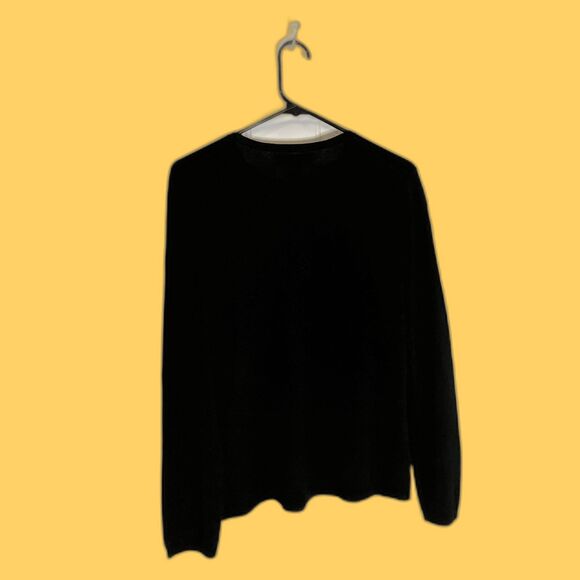 Judith Hart collection 100% Silk Black/White Sequin Embroidered Long Sleeve Sz L - Picture 2 of 4